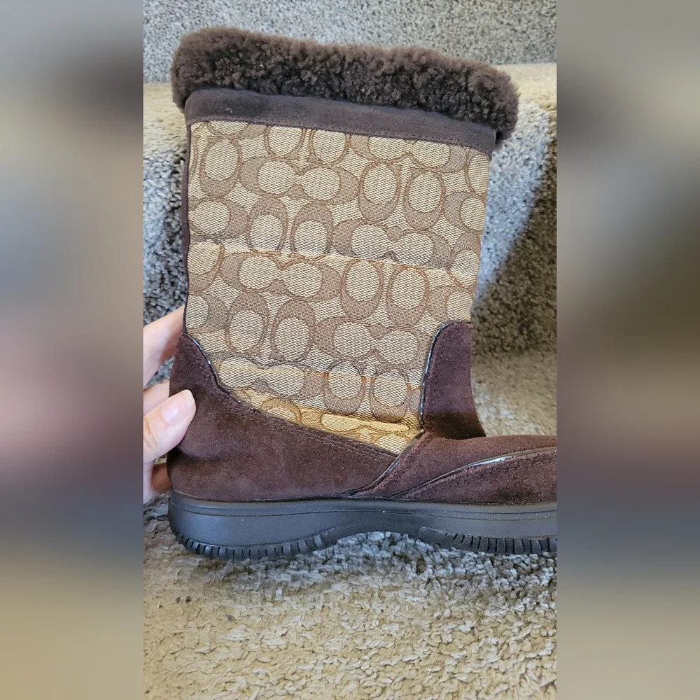 Coach Sherman Signature Winter Boots Size 5.5b
